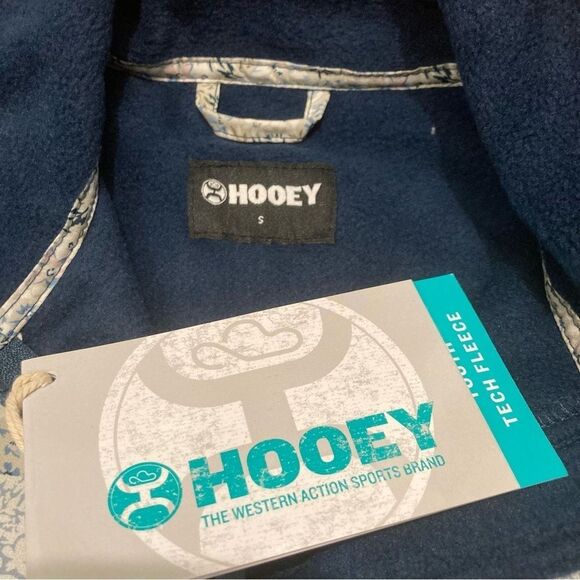 Hooey Tech Fleece Jacket Girls Youth Small Navy Floral Full Zip Soft Lightweight - Picture 4 of 8